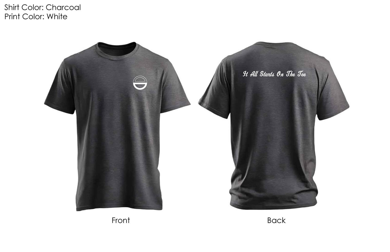 Evolve Golf staff short sleeve shirt, front and back